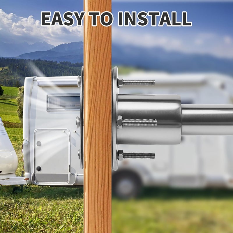 TaShow Thru Hull Exhaust for Boats - 2 Pack 316 Stainless Steel Diesel Heater Exhaust Pipe Thru Wall with Heat Insulation for Damage Prevention, Easy to Install, Suitable for 24mm Pipe, for Boat, RV, Garage - Image 5